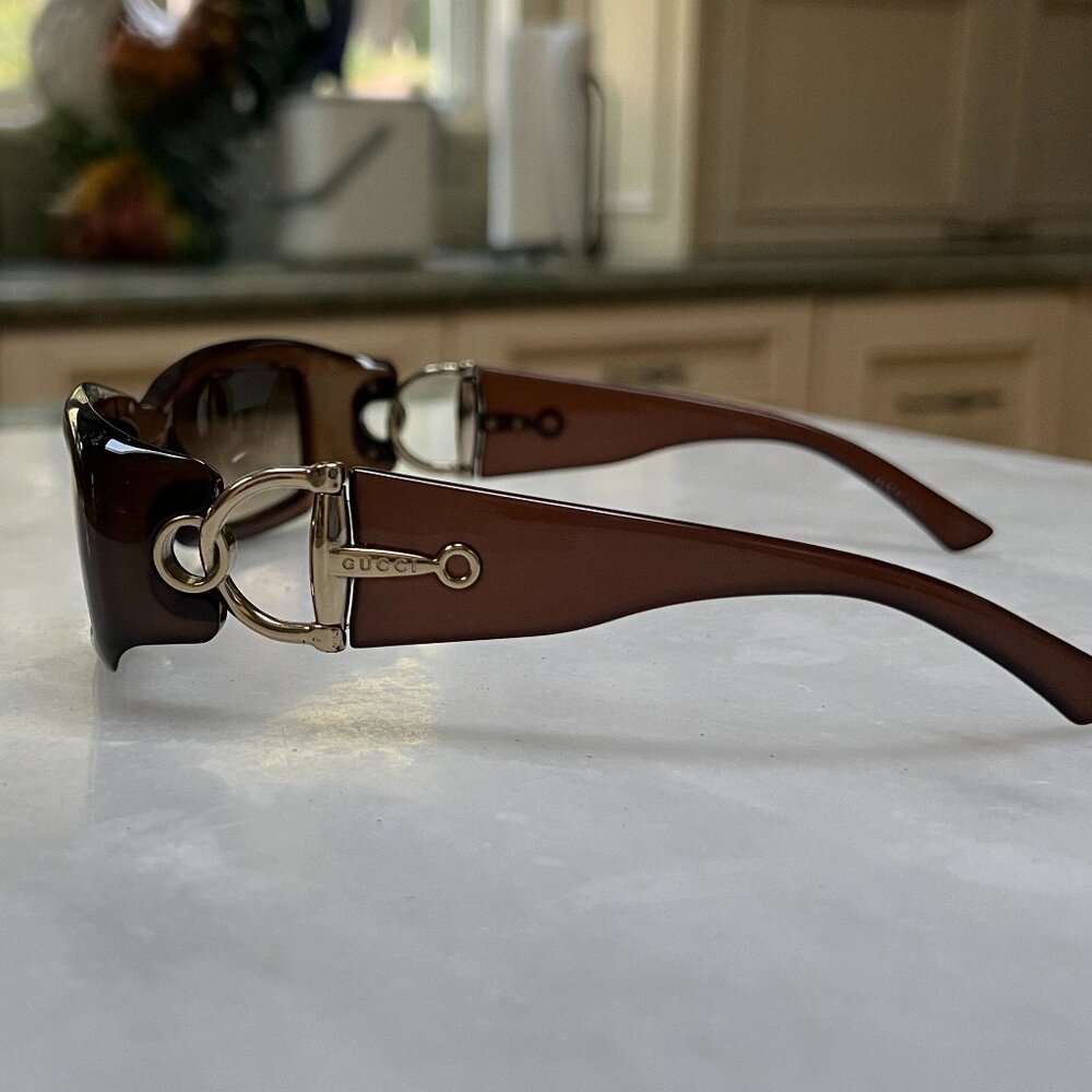 Gucci Vintage Snaffle Bit Sunglasses (Brown/Gold Color) - Picture 5 of 10